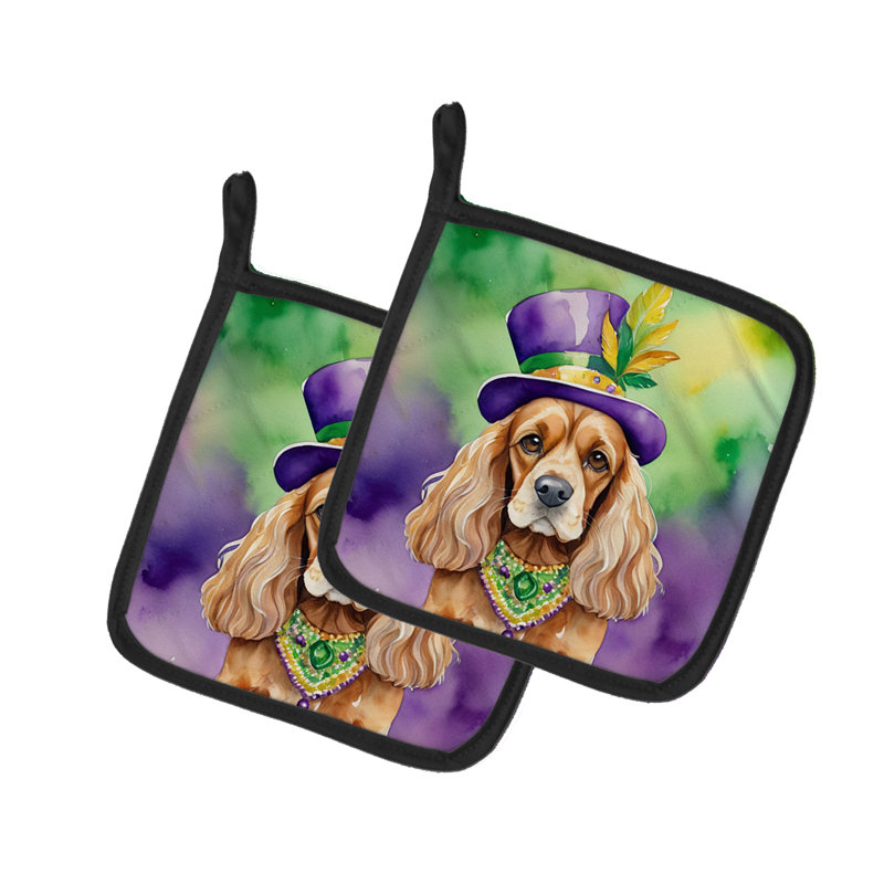 Paire de poignées Cocker Spaniel King of Mardi Gras