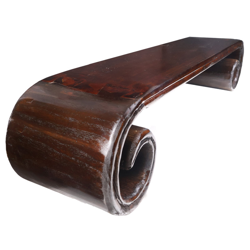 Table chinoise à volutes en bois d'orme massif