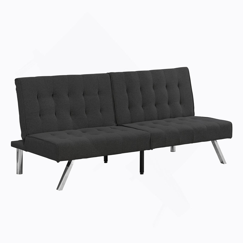Gonnelli Armless Sofa, Modern Sofa, Accent Sofa, Black Linen Blend 