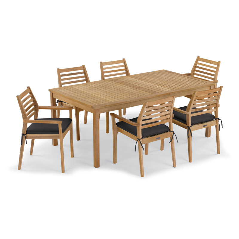 Hampton and Mera Outdoor Dining Set with Cushions, Canvas Black
