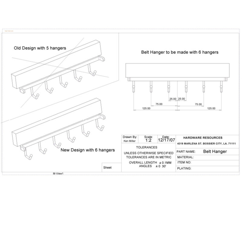 Metal Tie Rack