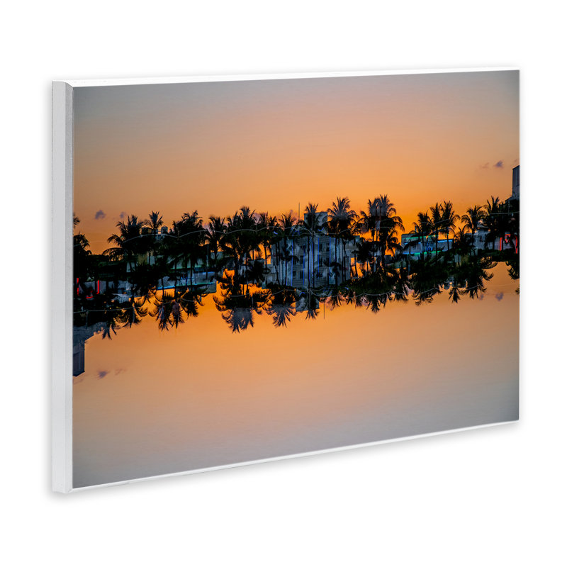 Plaque murale Reflecting Sunset Palms, design par Robin Vandenabeele, H 10 po x l 15 po