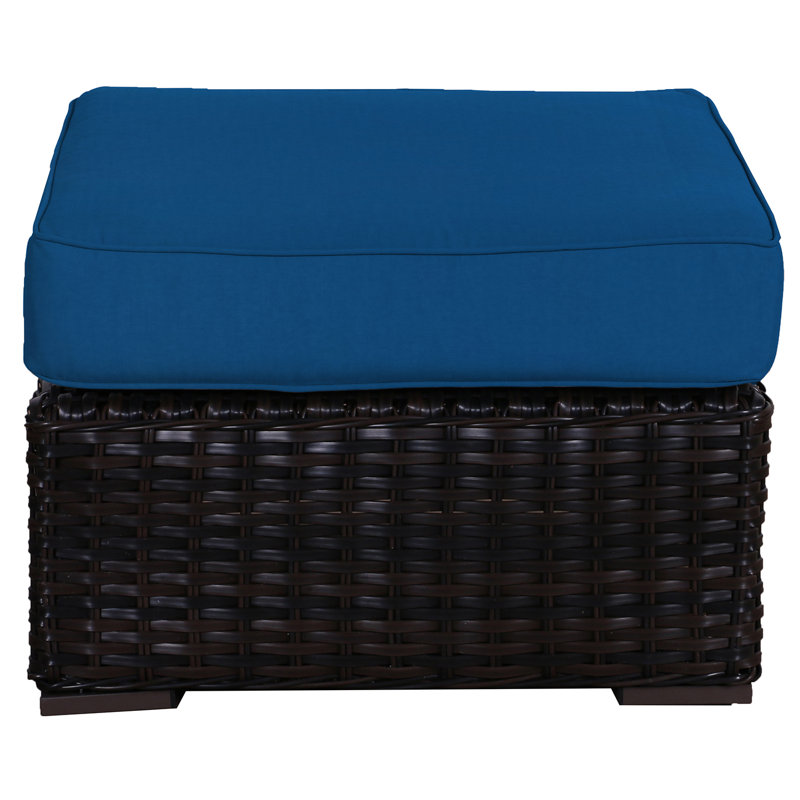 Repose-pieds d'extérieur avec coussin Sireci, Bleu