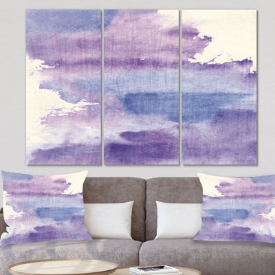 " Watercolor Purple Haze I " 3 - Pieces Painting Print