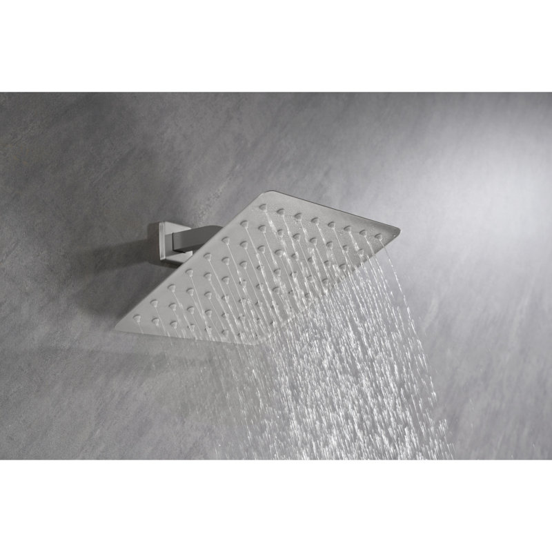 Rain Shower Head High Pressure Rainfall Showerhead Water Saving, Brushed Nickel