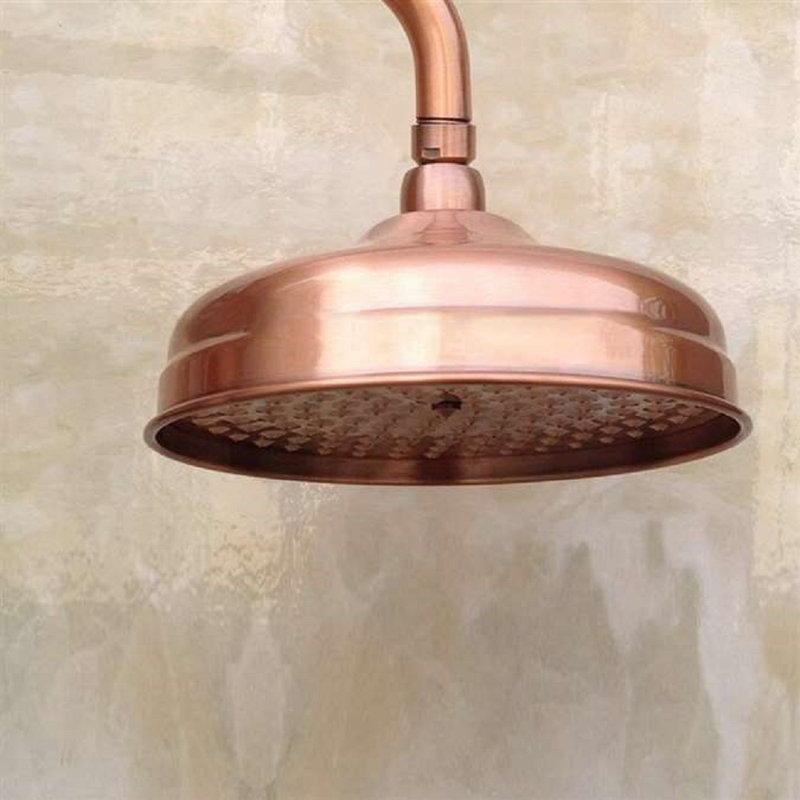 Wall Mounted 8" Rainfall Faucet Shower Head Set with Handheld Sprayer and Tub Spout in Rose Gold Finish