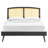 Sierra Cane and Wood Platform Bed with Splayed Legs-212808032-180429615