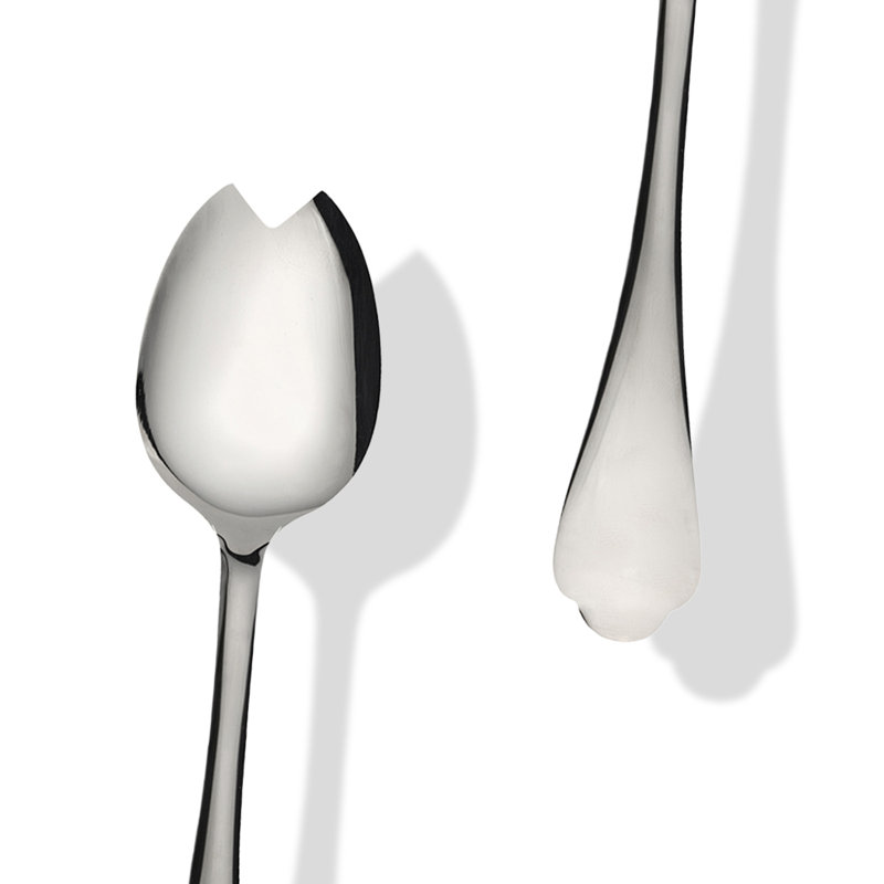 Couverts à salade (fourchette et cuillère) en acier inoxydable Dolce Vita, Argent