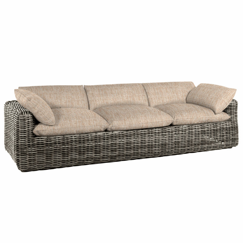 Canapé Montecito - Raphia, Pas de soudure, Raphia, Toile sable