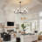 6-light Chandelier With Pleated Fabric Shades-1903637769