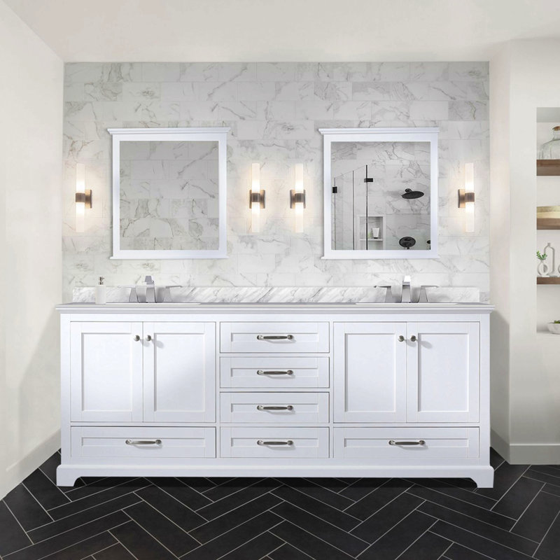 Double Bath Vanity 80 In. W X 22 In. D For Home, White