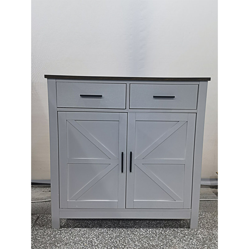 Kitchen Storage Cabinet, Brown/White