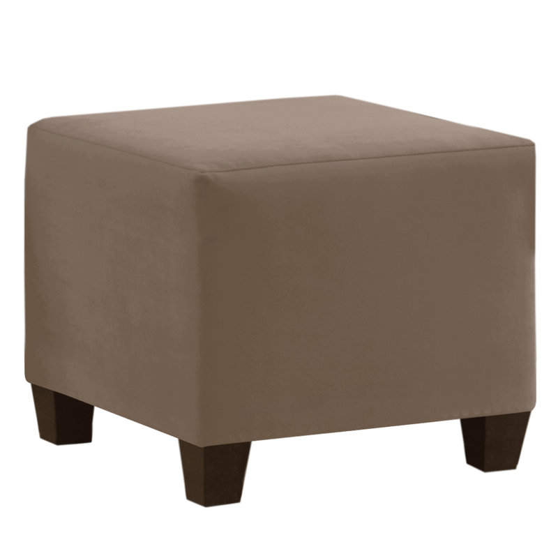 Connie Upholstered Ottoman, Classic Cocoa Performance Velvet