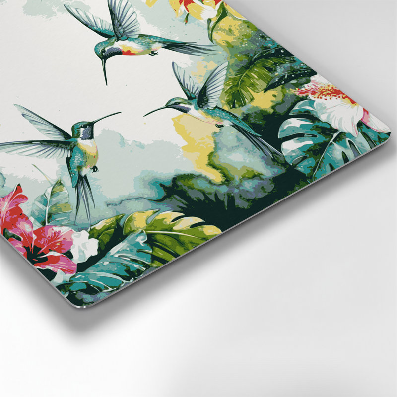 Colibri hawaïen, art mural en métal beige