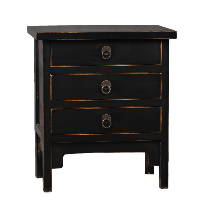 3 - Drawer End Table, Black