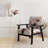 Pink Peony Flower On Abstract Paint - Upholstered Traditional Arm Chair, Peony Floral Accent Chair