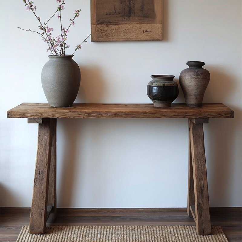 Kishina 55'' Solid Wood Console Table, 33.4" H x 55" W x 15.7" D
