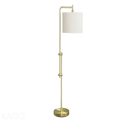 Lighting, 63"H, Floor Lamp, Brass Metal, Ivory / Cream Shade, Contemporary