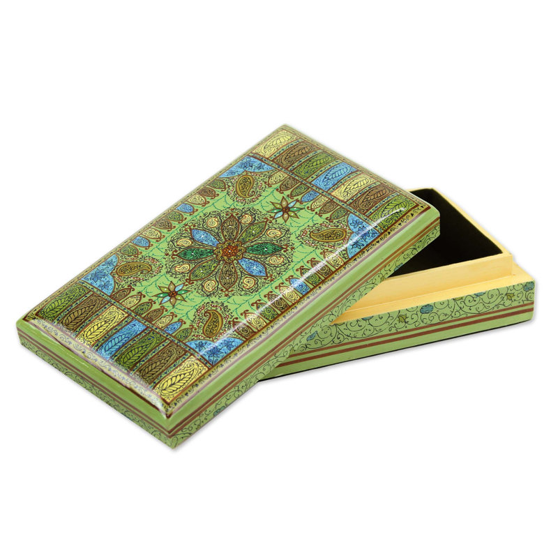 Boîte à bijoux en bois motif cachemire persan