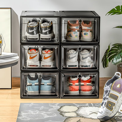 6 Pair Stackable Shoe Storage Cabinet
