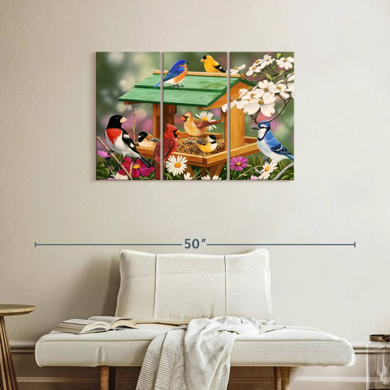 Backyard Birds Spring Feast, 24" H x 38" W
