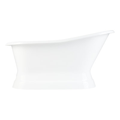 Socorro 60" Cast Iron Soaking Freestanding Tub with Pre-Drilled Overflow Hole - Less Drain