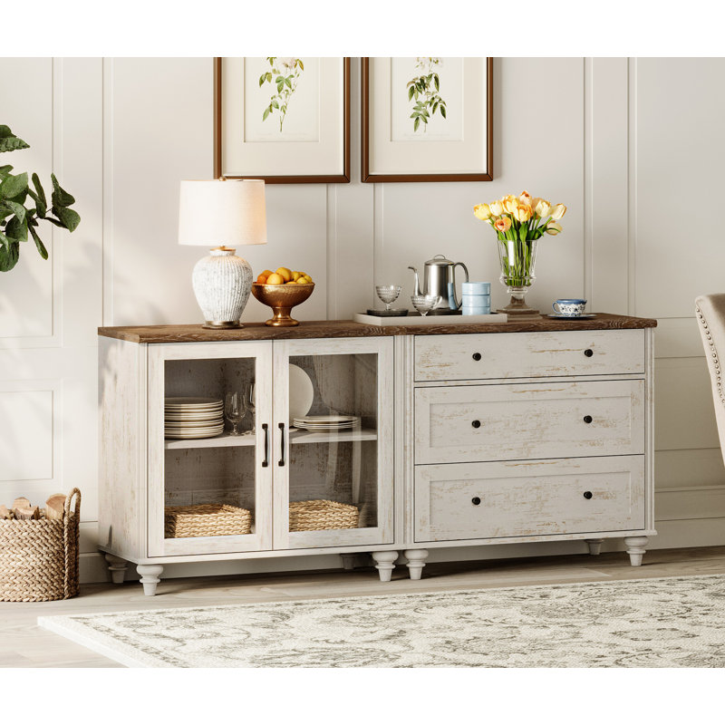 Mountainburg 67.7'' Sideboard, Rustic White/Brown