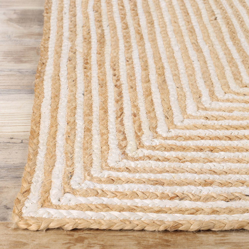 Tapis d'intérieur en jute tressé à la main Occoquan, Rectangulaire 3 pi x 5 pi
