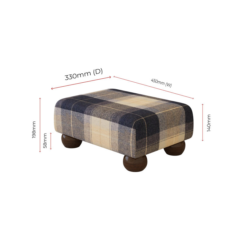 Manufactured Wood Accent Stool, Mahogany, Navy Blue