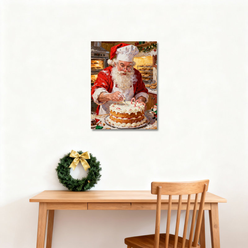 Art mural sur toile Santa Cake Bakery, H 24 po x l 16 po