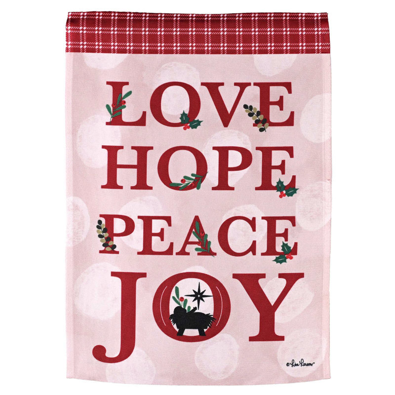 Drapeau de jardin Love Hope Peace Joy