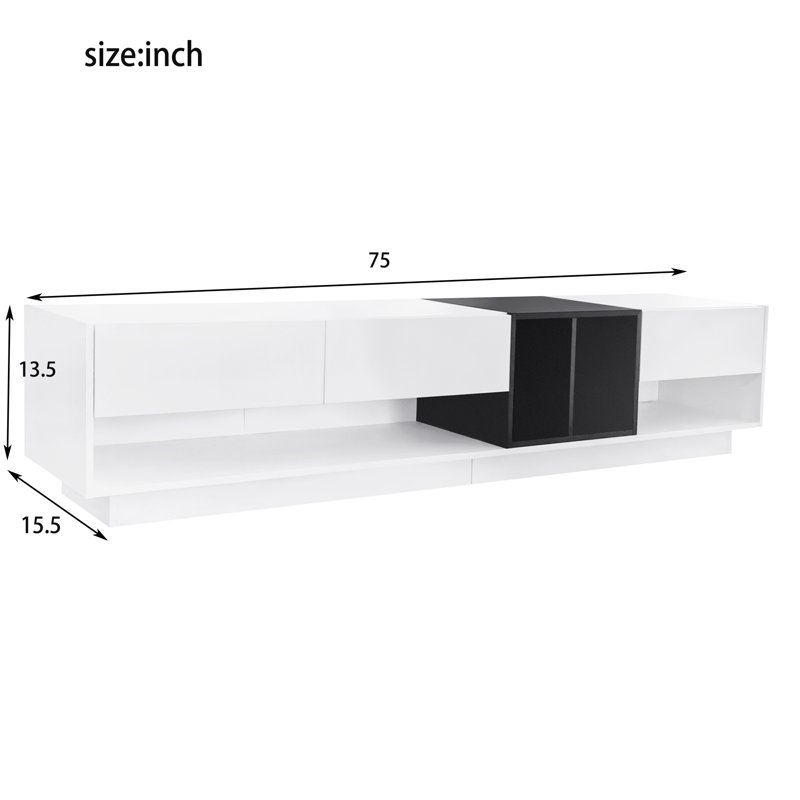 Crédence de rangement l 75 po Kenniyah, Blanc