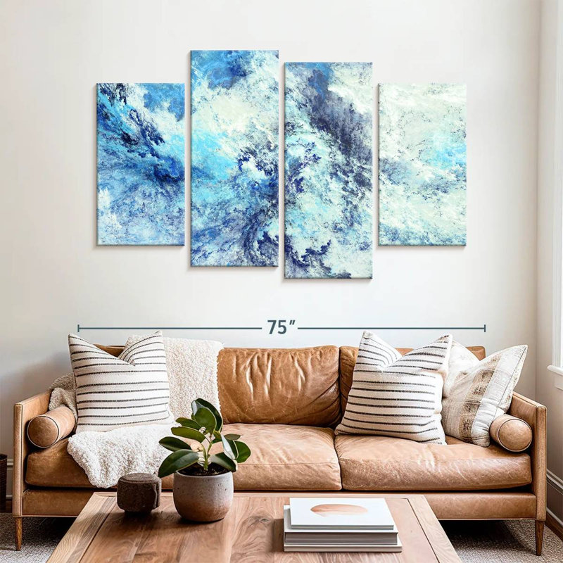 Abstrait de nuages glacés Avery, H 42 po x l 68 po