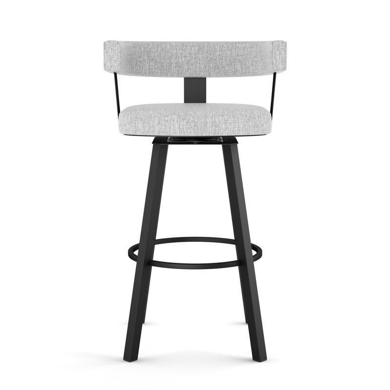 Tabouret de bar et de comptoir pivotant Siya, Noir texturé, Tabouret de comptoir (assise de 26 po de hauteur)