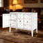 Buffet de rangement réglable avec 3 poignées rétro en métal et 4 pieds en pin-129681727