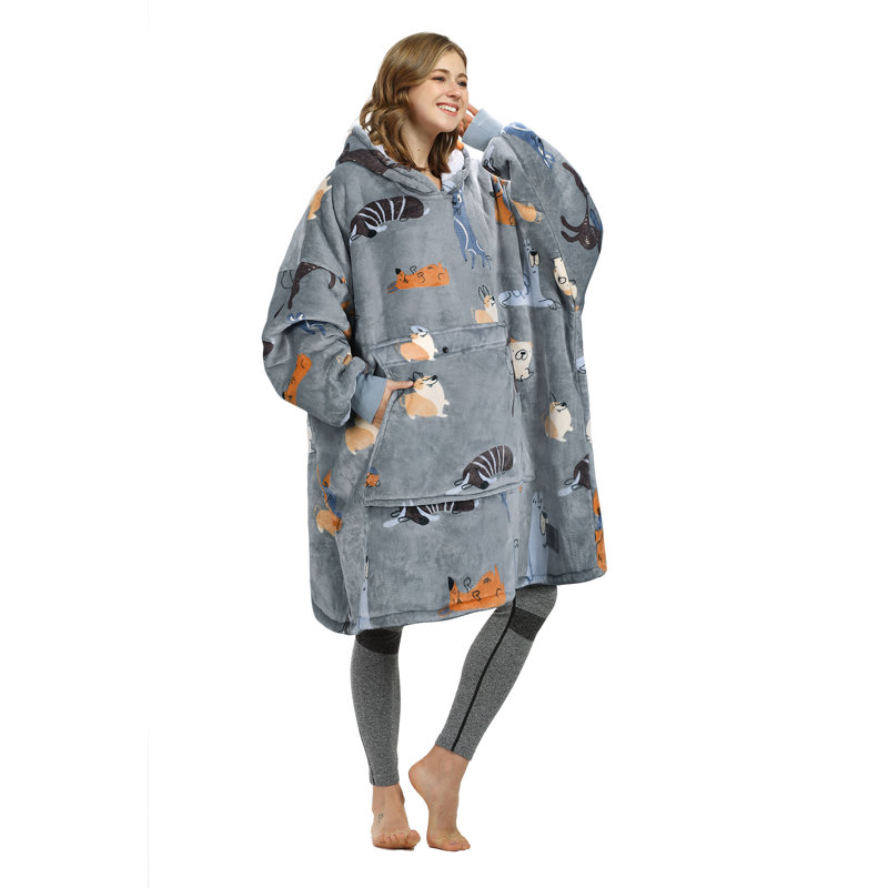 Oversized Blanket Fleece Sweatshirt Blanket Hoodie Dress Catalonia