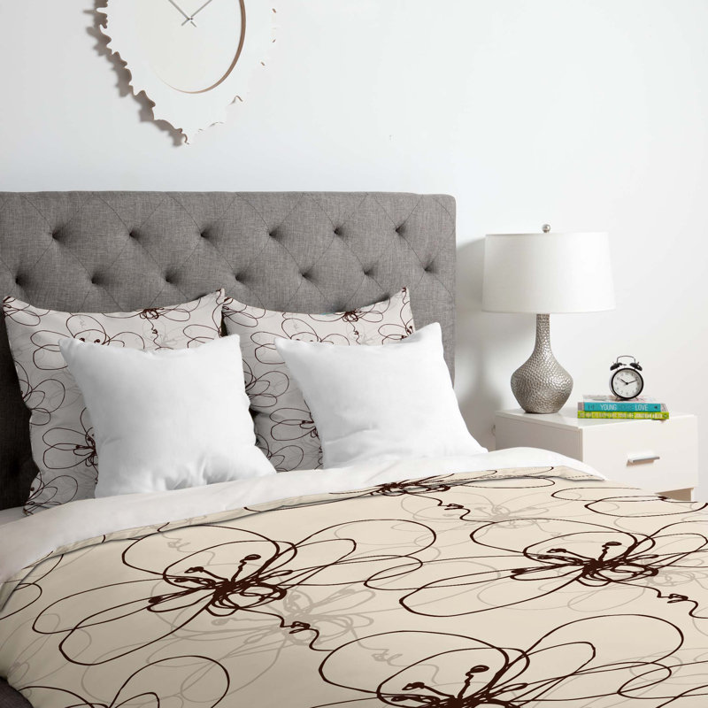 Rachael Taylor Polyester Floral Duvet Cover, Queen Duvet Cover + 2 Standard Shams