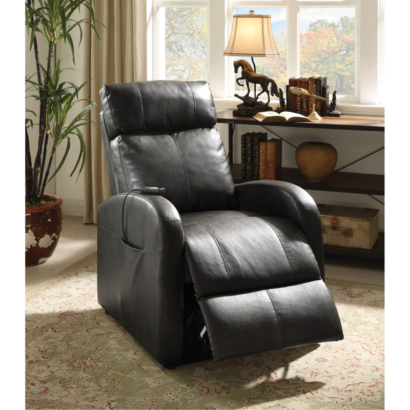 Brown Synthetic Leather Power Motion Recliner W/Lift, Brown