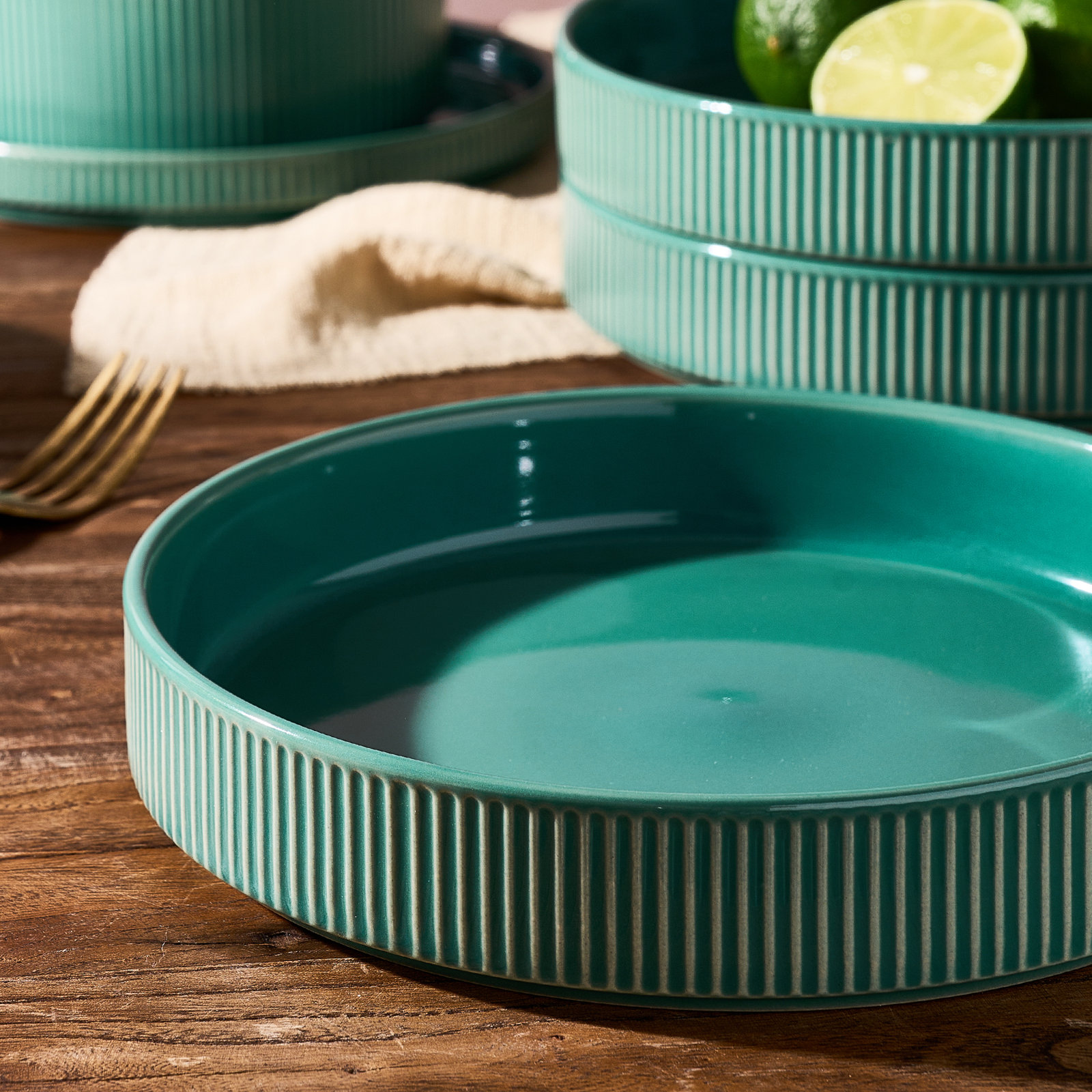 Stoneware Pasta Bowl, Sage Green