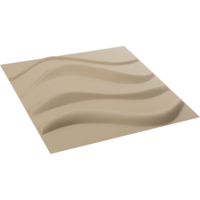 Panneau mural décoratif Wave EnduraWall 3D, Beige fumé satiné UltraCover