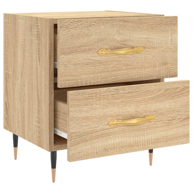 Rydal 40cm W Iron Bedside Table, Sonoma Oak, Individual