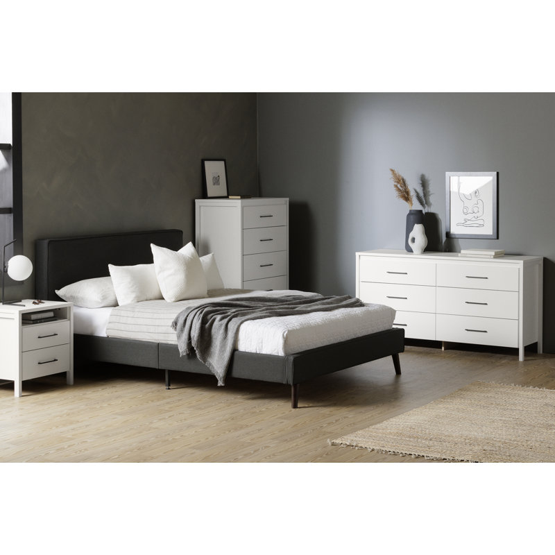 Commode 5 tiroirs Gravity, Blanc pur