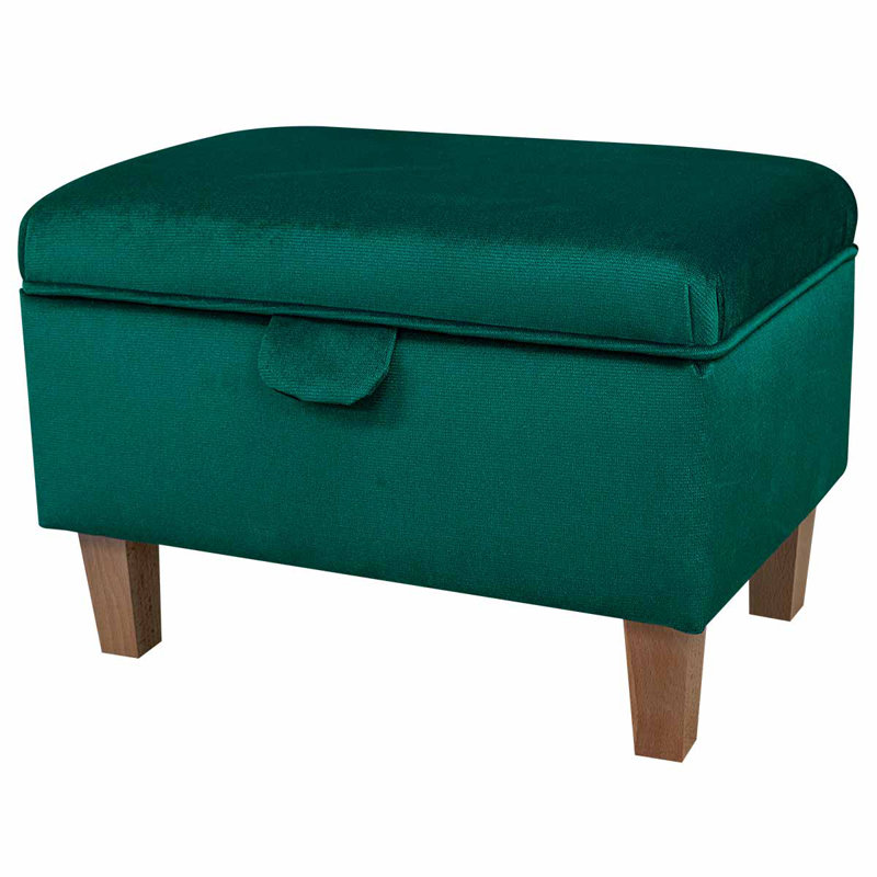 50cm Emerald Green Velvet Storage Ottoman