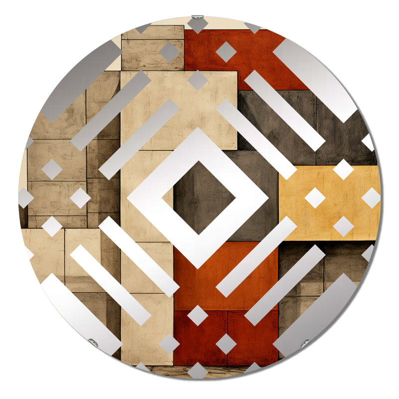 Simplicity Of Beauty - Minimal Geometrics I - miroir décoratif en diamant, 31,4 po x 31,4 po