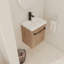 Meuble-lavabo flottant mural 18 po avec lavabo en céramique et porte d'armoire à fermeture en douceur, pour petite salle de bain