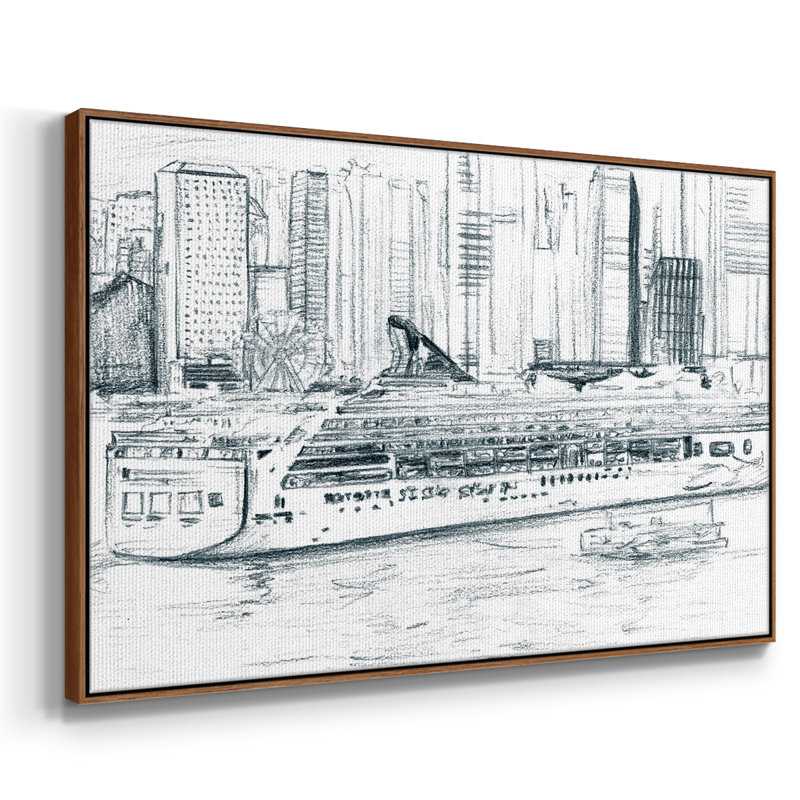 Ferrybatres II, reproduction d'art sur toile, Noyer, H 25 po x l 37 po x P 2 po