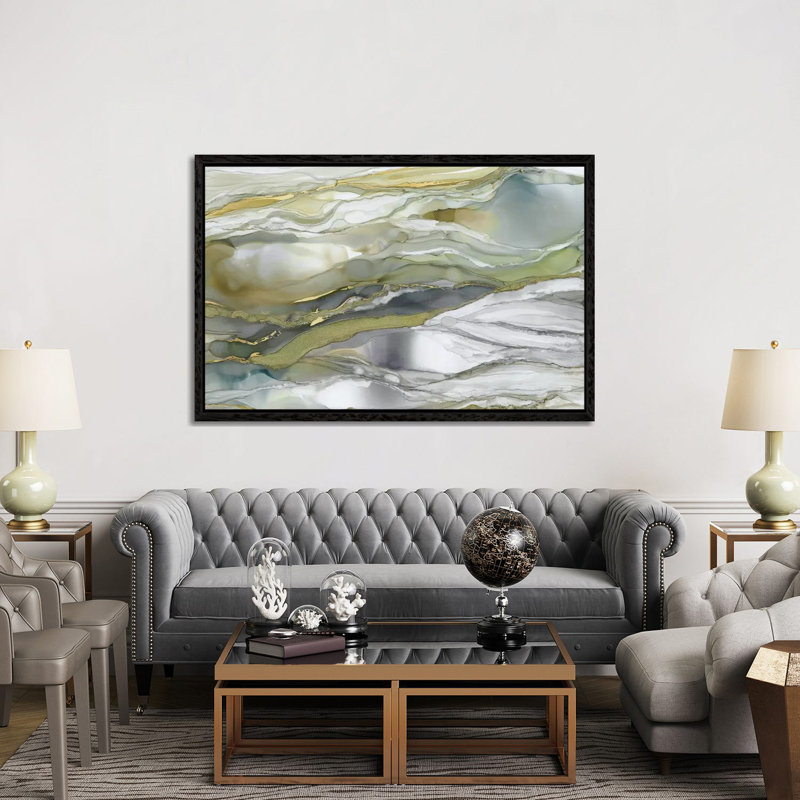 Marbled Glass I by Carol Robinson - Print on Canvas, 152.5 cm H x 101.5 cm W, Black Framed
