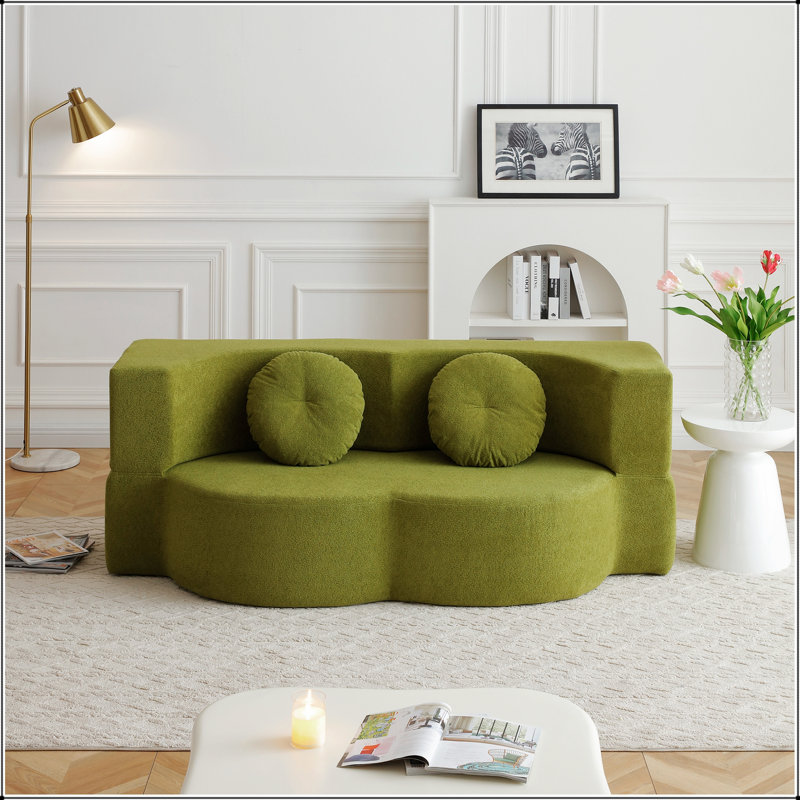 Canapé-lit 2 en 1 pliant avec coussin, canapé-lit simple pour le salon, les invités, le bureau et un appartement, sans assemblage requis