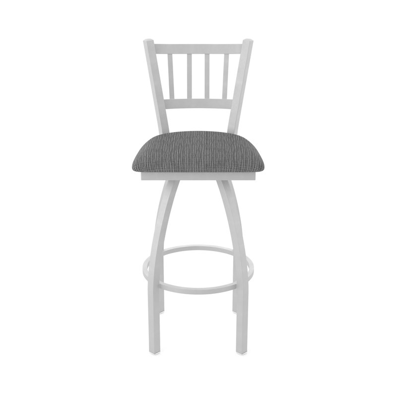 Tabouret pivotant XL 810 Contessa, Nickel anodisé, Tissu - charbon graphique
