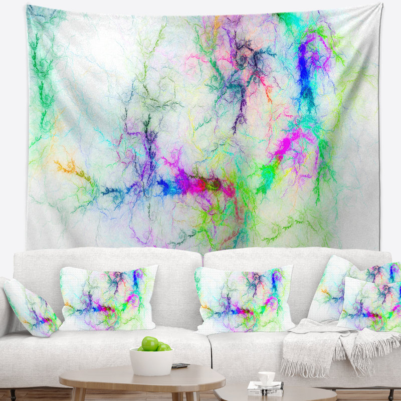 Tapisserie abstraite foudroyante abstrait ciel orageux, H 32 po x l 39 po